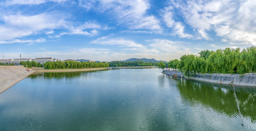 碧水蓝天青州南阳湖全景