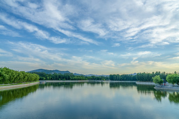 青州南阳湖碧水蓝天风景