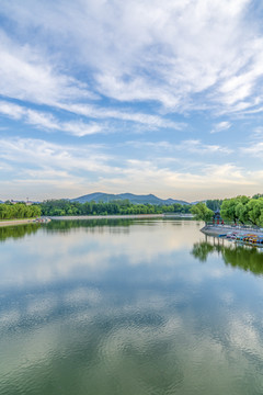 青州南阳湖碧水蓝天风景