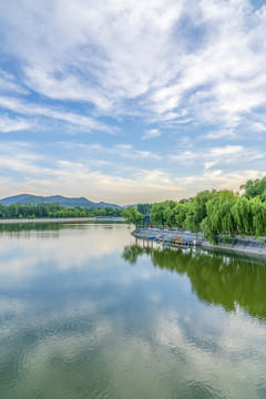 青州南阳湖碧水蓝天风景