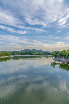 青州南阳湖碧水蓝天风景