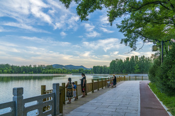 青州南阳湖碧水蓝天风景