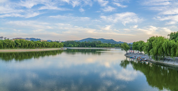 青州南阳湖碧水蓝天风景