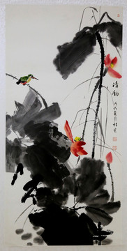 荷花國(guó)畫