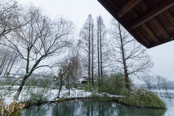 杭州茅家埠雪景