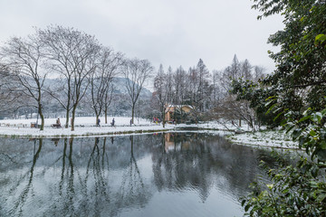 杭州太子湾公园雪景