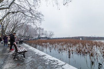 杭州西湖断桥雪景