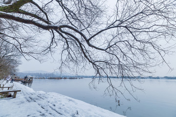 杭州西湖雪景