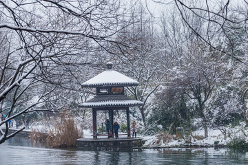 杭州西湖雪景