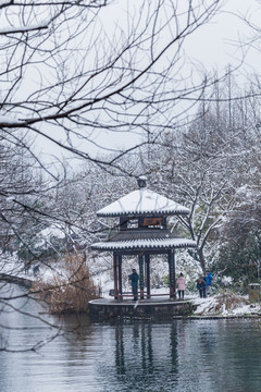 杭州西湖雪景