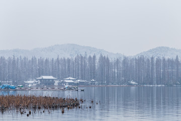 杭州西湖雪景