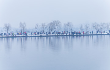 杭州西湖雪景