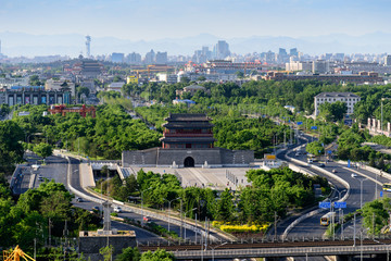 俯瞰北京中轴线永定门