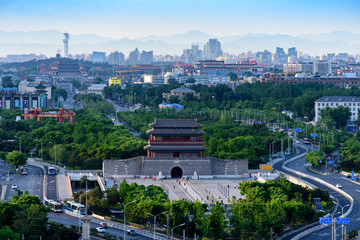 俯瞰北京中轴线永定门