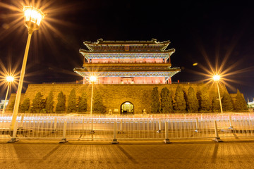 北京大前門正陽門夜景