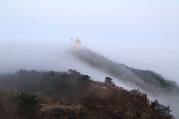 山东青岛崂山浮山森林公园云海