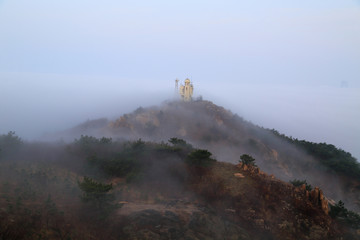 山东青岛崂山浮山森林公园云海