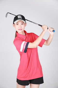高尔夫打球美女