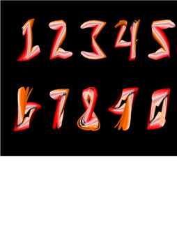 趣味筆畫(huà)矢量數(shù)字