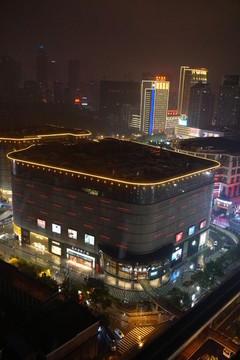 武汉城市剪影武汉国际广场夜景