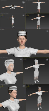3dmax模型美女护士
