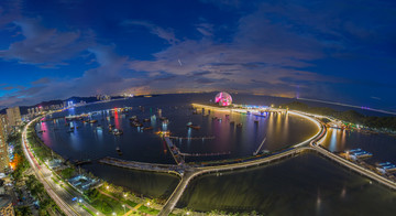 珠海歌剧院全景夜景