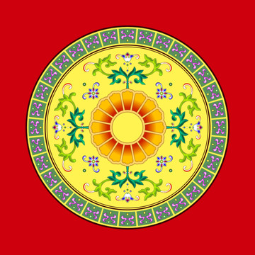 粉彩牡丹團(tuán)花