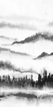 抽象山水畫創(chuàng)意水墨畫