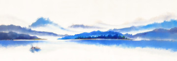 創(chuàng)意山水畫遠山山水畫