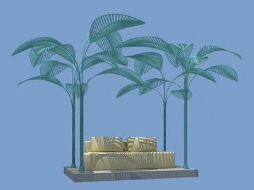鐵藝樹葉涼亭
