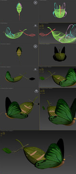 3dmax模型童话蝴蝶小船