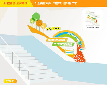 心理咨詢樓道校園文化墻