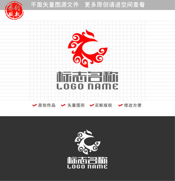 鳳凰飛鳥祥云標(biāo)志