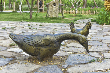 鸡鸭雕塑