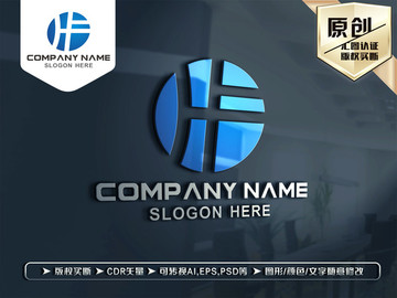 HF字母LOGO设计