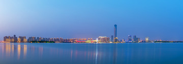 苏州金鸡湖夜景全景图