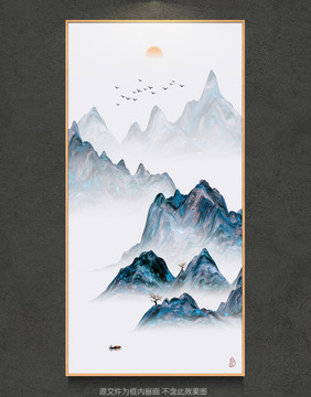 新中式客廳玄關(guān)水墨山水裝飾畫