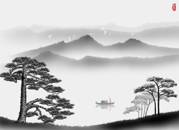 水墨山水畫