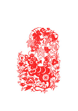 十二生肖鼠剪紙