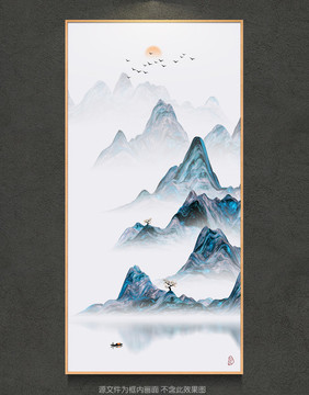 寫意玄關(guān)水墨山水畫新中式山水畫
