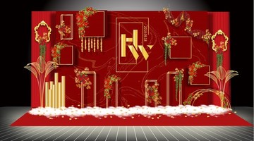 紅色歐式主題婚禮背景設(shè)計
