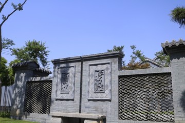四合院中式建筑唐语砖雕