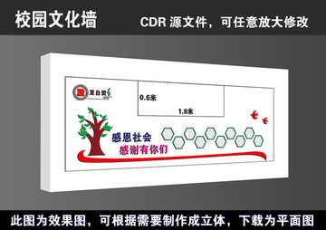 学校感恩社会立体文化墙宣传展板