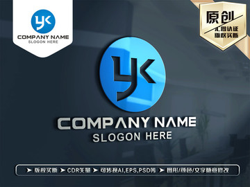 YK字母LOGO设计