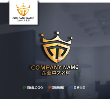 字母M皇冠徽章LOGO