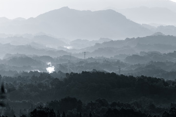 黑白山水