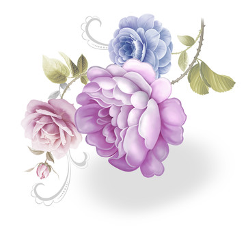 淡雅花卉