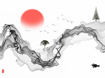 水墨畫意境山水