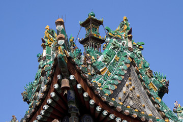 三原城隍庙鼓楼屋面琉璃装饰