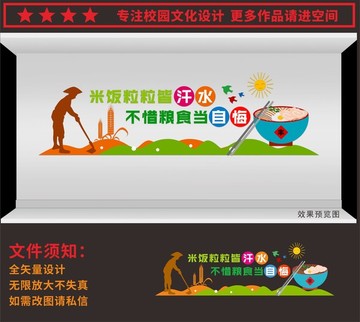 珍惜糧食文化墻
